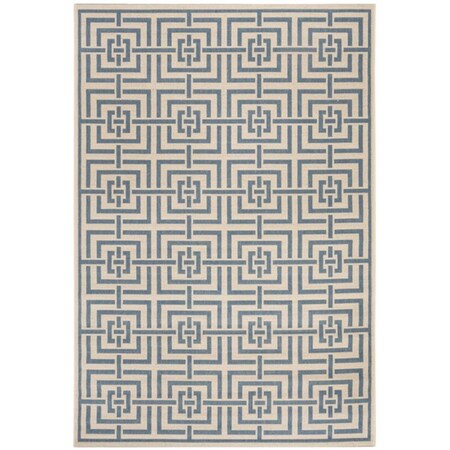 Safavieh 4 x 6 ft. Rectangle Linden 100 Contemporary Area Rug Cream & Blue LND128N-4